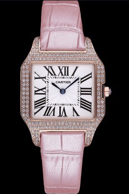 Cartier Santos 100 Diamond Rose Gold Bezel 621915