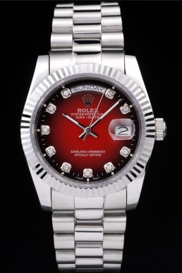 Rolex Top Replica 8803 Stainless Steel Strap Red Luxury Watch