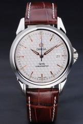 Brown Top Replica 8423 Brown Leather Strap Leather Men's Omega Deville Luxury Watch