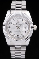 White Top Replica 8812 Stainless Steel Strap Day-Date Luxury Watch