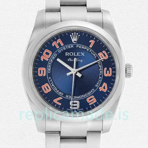 Rolex Air-king Men's 36mm 114200BLAO Silver-tone