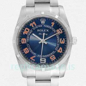 Rolex Air-king 36mm Men's 114210BLAO Blue Dial
