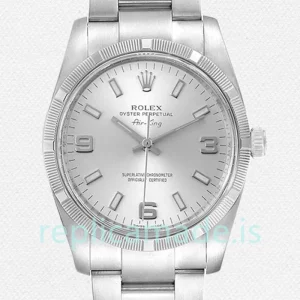 Rolex Air-king Men's 36mm 114210SSO Silver-tone Automatic