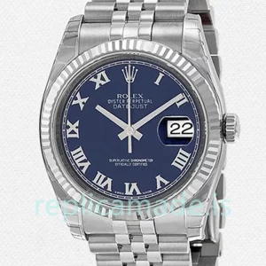 Rolex Datejust Men's 116234BLRJ 36mm Jubilee Bracelet Silver-tone