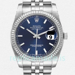 Rolex Datejust 116234BLSJ Men's 36mm Silver-tone