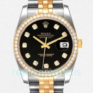Rolex Datejust 36mm Men's 116243BKDJ Silver-tone Bracelet