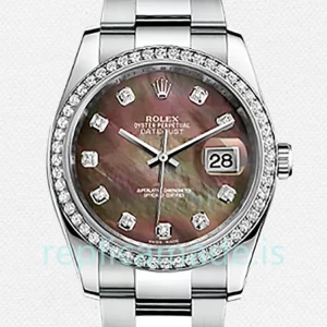 Rolex Datejust Men's 116244BKMDO 36mm Mother of Pearl Silver-tone