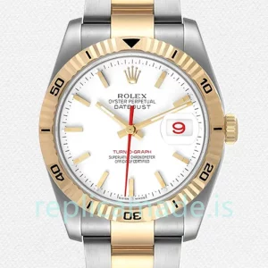 Rolex Datejust Turn-o-graph Men's 36mm 116263 White Dial