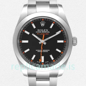 Rolex Milgauss 116400BKSO Men's 40mm Silver-tone Black Dial