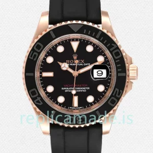 Rolex Yacht-master Men's 116655BKSR 40mm Black Dial Rose Gold-tone