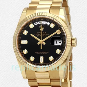 Rolex Day-Date Men's 118238BKDP 36mm Jubilee Bracelet Yellow Gold-tone
