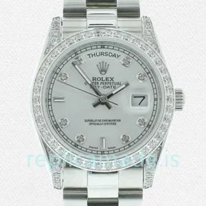 Rolex Day-date m118389-0008 Men's 36mm Silver Dial