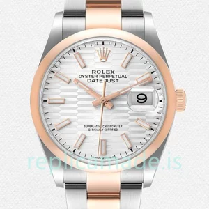 Rolex Datejust m126201-0034 Men's 36mm Silver Fluted Dial