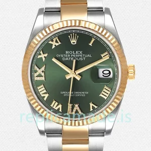 Rolex Datejust Men's 36mm m126233-0026 Silver-tone Oyster Bracelet