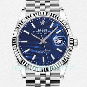 Rolex Datejust 126234 41mm Men's Blue Palm Motif Dial Jubilee Bracelet