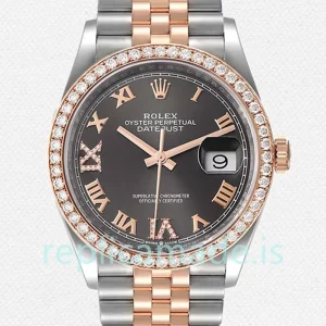 Rolex Datejust m126281rbr-0011 Men's 36mm Silver-tone Jubilee Bracelet