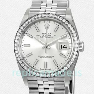 Rolex Datejust m126284rbr-0005 36mm Ladies Silver-tone Silver Dial