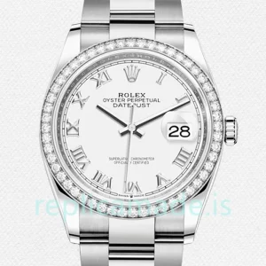 Rolex Datejust m126284rbr-0018 Ladies 36mm Silver-tone White Dial