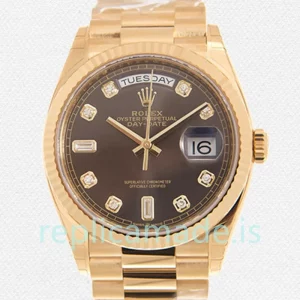 Rolex Day-date 36mm m128238-0022 Unisex Brown Dial