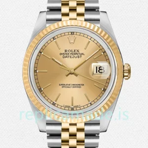 Rolex Datejust 36mm Men's 16233CSJ Silver-tone Gold Dial