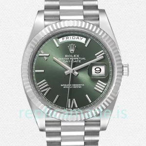 Rolex Day-Date m228239-0033 40mm Men's Green Dial Silver-tone