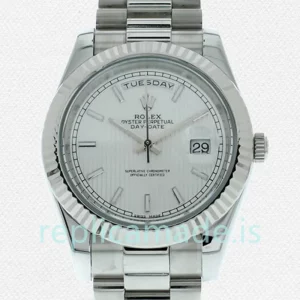 Rolex Day-Date 228239 40mm Men's Silver-tone White Dial