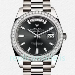 Rolex Day-Date 40mm Men's 228349BKDP Silver-tone Automatic