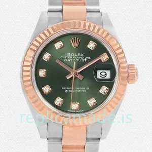 Rolex Datejust Ladies 28mm 279171 Silver-tone Green Dial