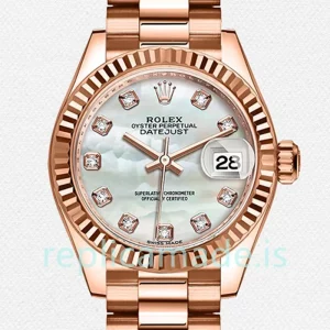 Rolex Datejust Ladies m279175-0017 28mm Mother of Pearl Dial President Bracelet/Jubilee Bracelet
