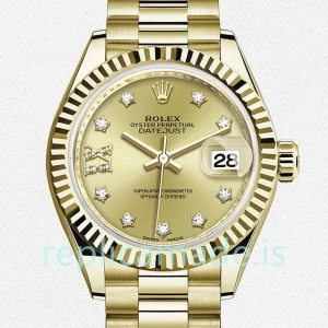 Rolex Datejust 28mm m279178-0014 Ladies Gold-tone