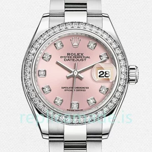Rolex Datejust 28mm m279384rbr-0004 Ladies Oyster Bracelet Silver-tone