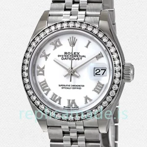Rolex Datejust m279384rbr-0019 28mm Ladies Jubilee Bracelet White Dial