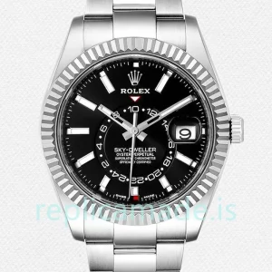 Rolex Sky-dweller m326934-0005 42mm Men's Black Dial Silver-tone