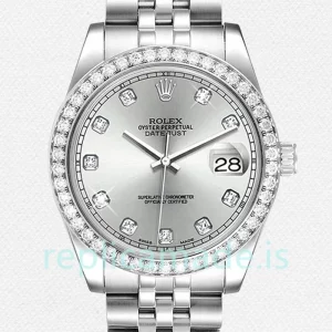 Rolex Datejust 116244 Unisex 36mm Jubilee Bracelet Silver Dial