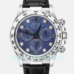 Rolex Daytona 40mm Men's 116519 Leather Strap Blue Dial