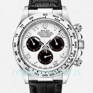 Rolex Daytona 116519 40mm Men's White Dial Leather Strap