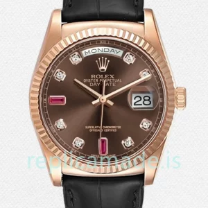 Rolex Day-Date 118135-0085 Men's 36mm Brown Dial