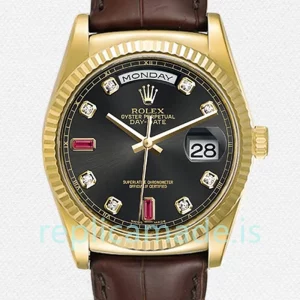Rolex Day-Date Men's 36mm 118138 Leather Strap