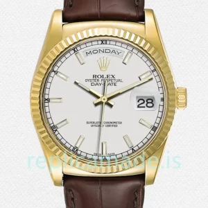 Rolex Day-Date Men's m118138-0147 36mm Automatic White Dial