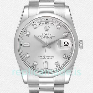 Rolex Day-Date Men's 118206 36mm Silver Dial Automatic
