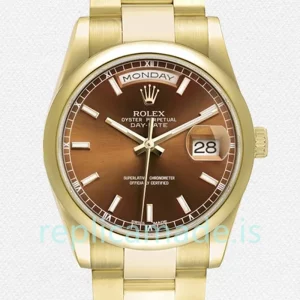 Rolex Day-Date Men's m118208-0343 36mm Brown Dial Automatic