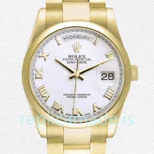 Rolex Day-Date 118208-73208 36mm Men's White Dial Gold-tone