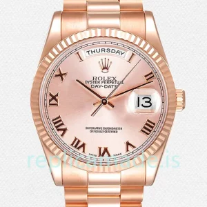 Rolex Day-Date 36mm Men's 118235F-0001 Rose Gold Dial Rose Gold-tone