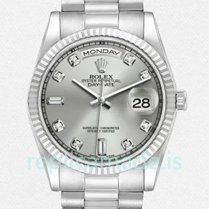 Rolex Day-Date 118239 36mm Men's Silver Dial Automatic