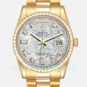 Rolex Day-Date Men's m118348-0100 36mm Mother of Pearl Dial Gold-tone