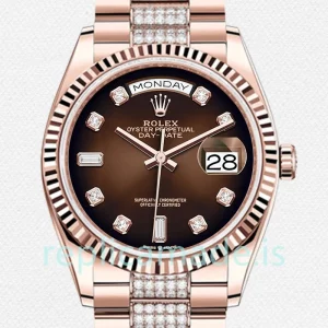 Rolex Day-Date 36mm Men's m128235-0038 President Bracelet Brown Dial