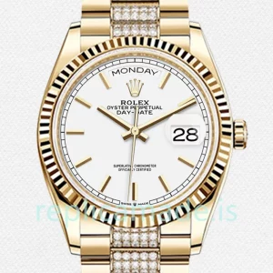 Rolex Day-Date Men's 36mm m128238-0082 White Dial