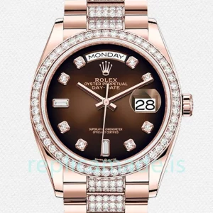Rolex Day-Date 36mm m128345rbr-0041 Men's Brown Dial Automatic