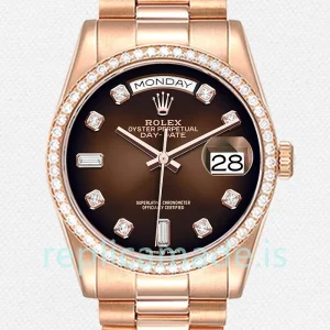 Rolex Day-Date Men's 36mm m128345rbr-0040 Brown Dial