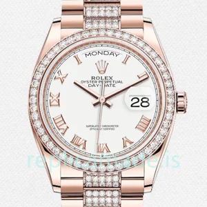 Rolex Day-Date m128345rbr-0055 Men's 36mm White Dial President Bracelet